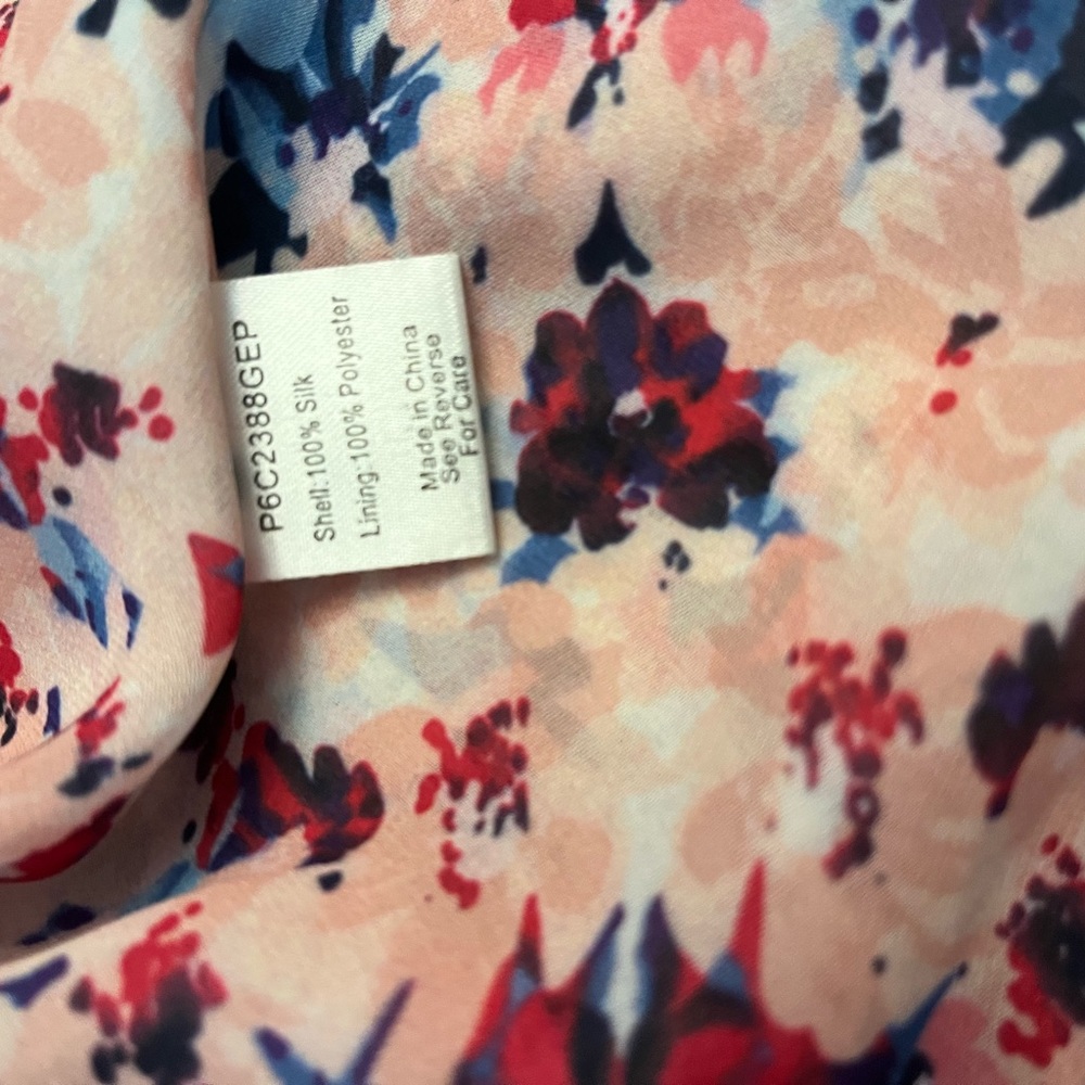 PARKER 100% SILK FLORAL CRISS CROSS FRONT STRAPPY FLOWY DRESS SIZE MEDIUM - Picture 11 of 16